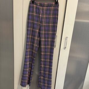 MAJORELLE Purple Checkered Suit pants
